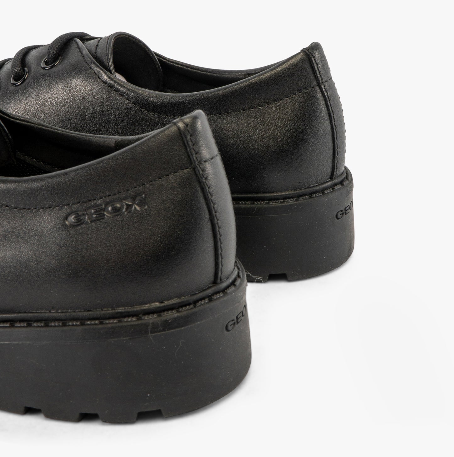 CASEY G C Girls Leather Lace Up School Shoes Black