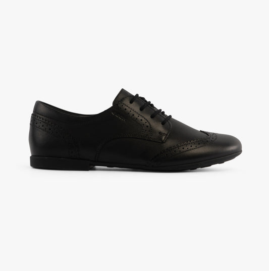 PLIE Girls Leather Brogue School Shoes Black