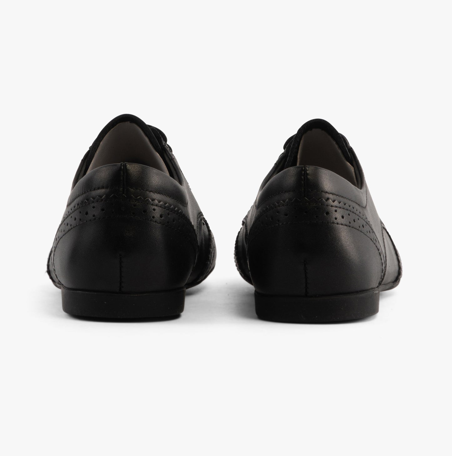 PLIE Girls Leather Brogue School Shoes Black
