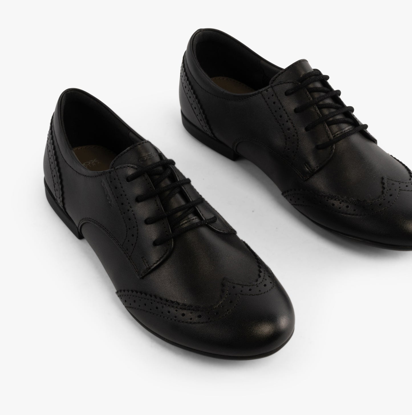 PLIE Girls Leather Brogue School Shoes Black