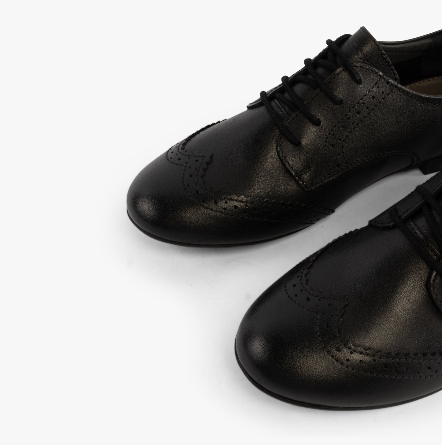 PLIE Girls Leather Brogue School Shoes Black