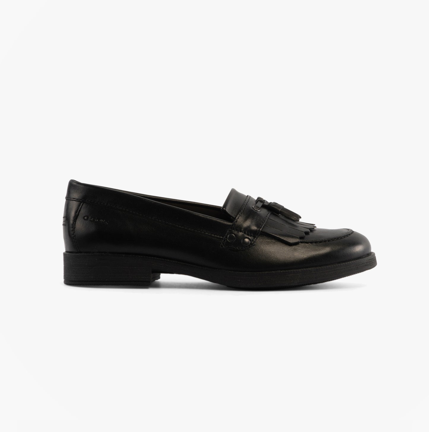 JR AGATA Girls Moccasin Tassel School Shoes Black