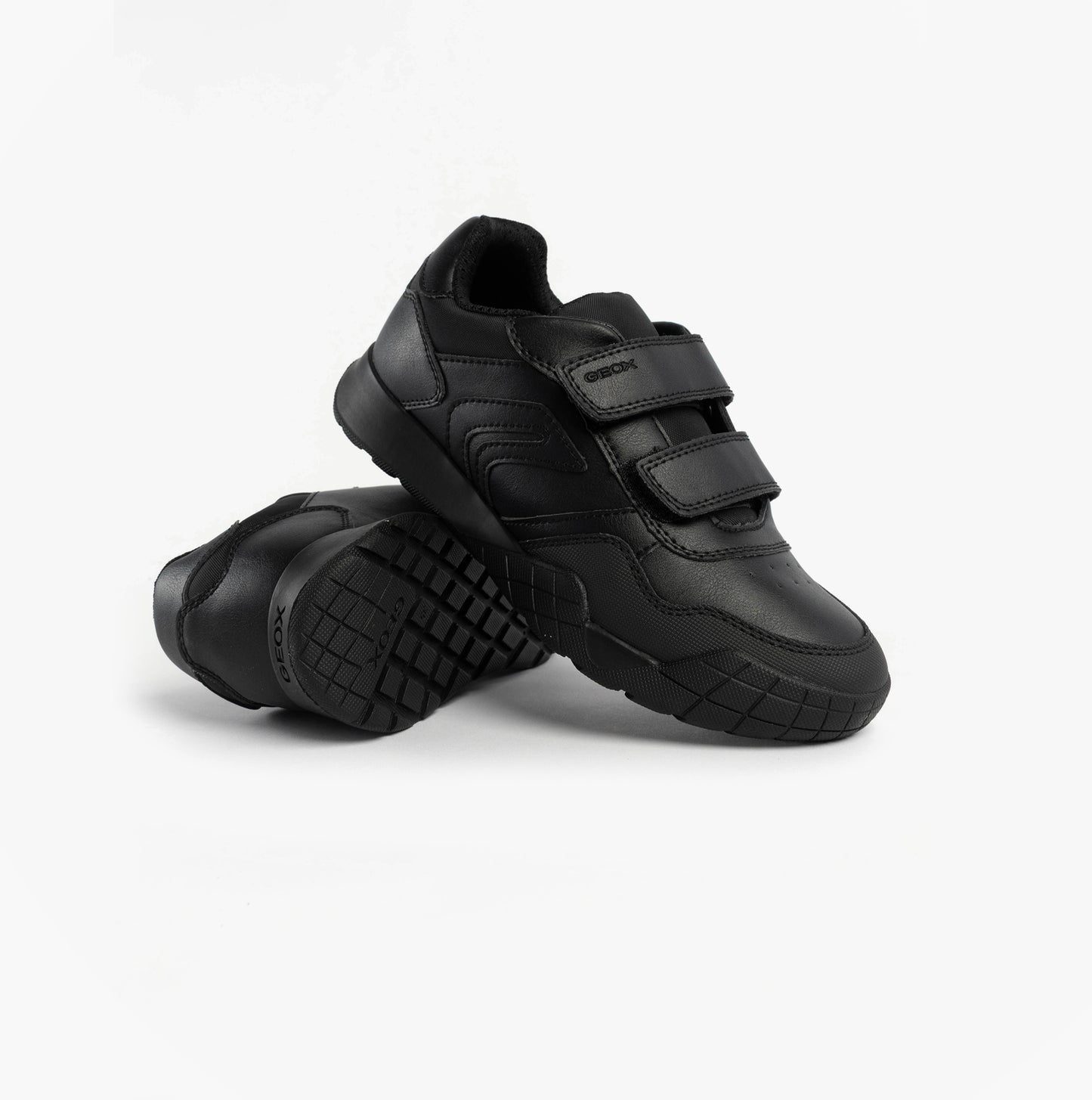 J RANN-E BOY Unisex Kids Touch Fasten Trainers Black