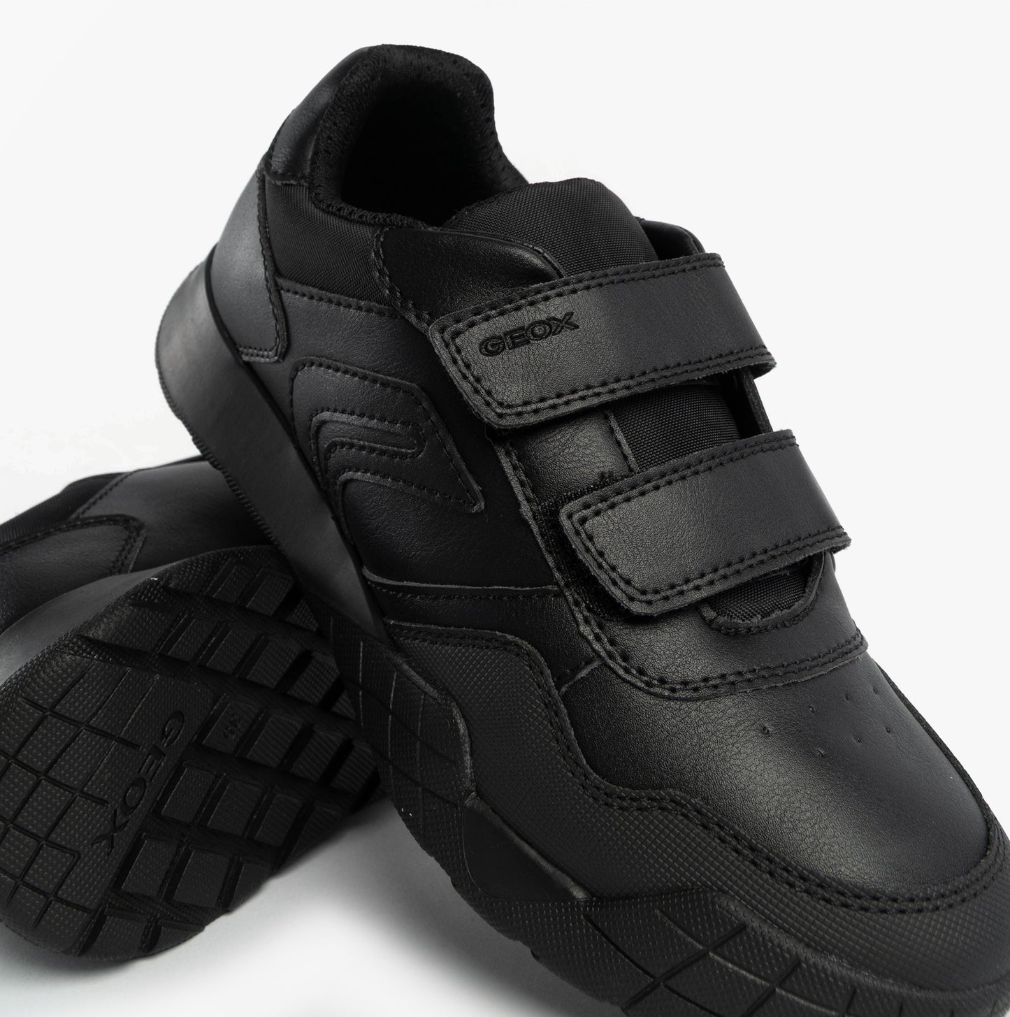 J RANN-E BOY Unisex Kids Touch Fasten Trainers Black