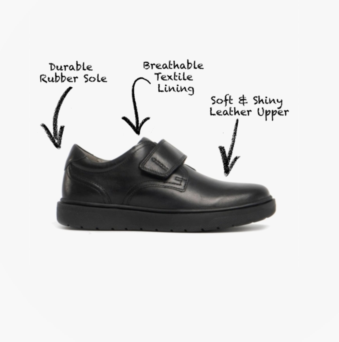 RIDDOCK Boys Single Strap School Shoes Black
