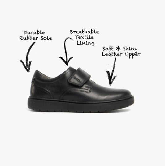 RIDDOCK Boys Single Strap School Shoes Black