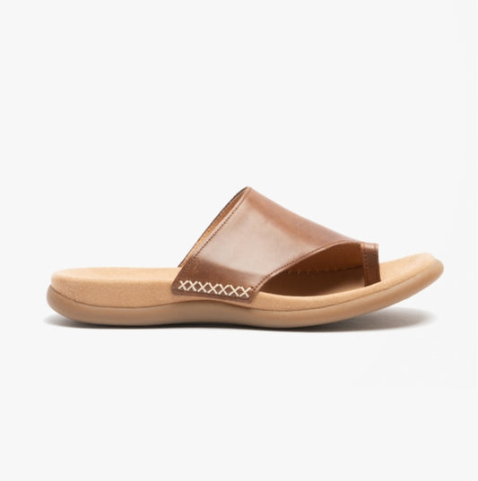 LANZAROTE Womens Leather Mule Sandals Peanut