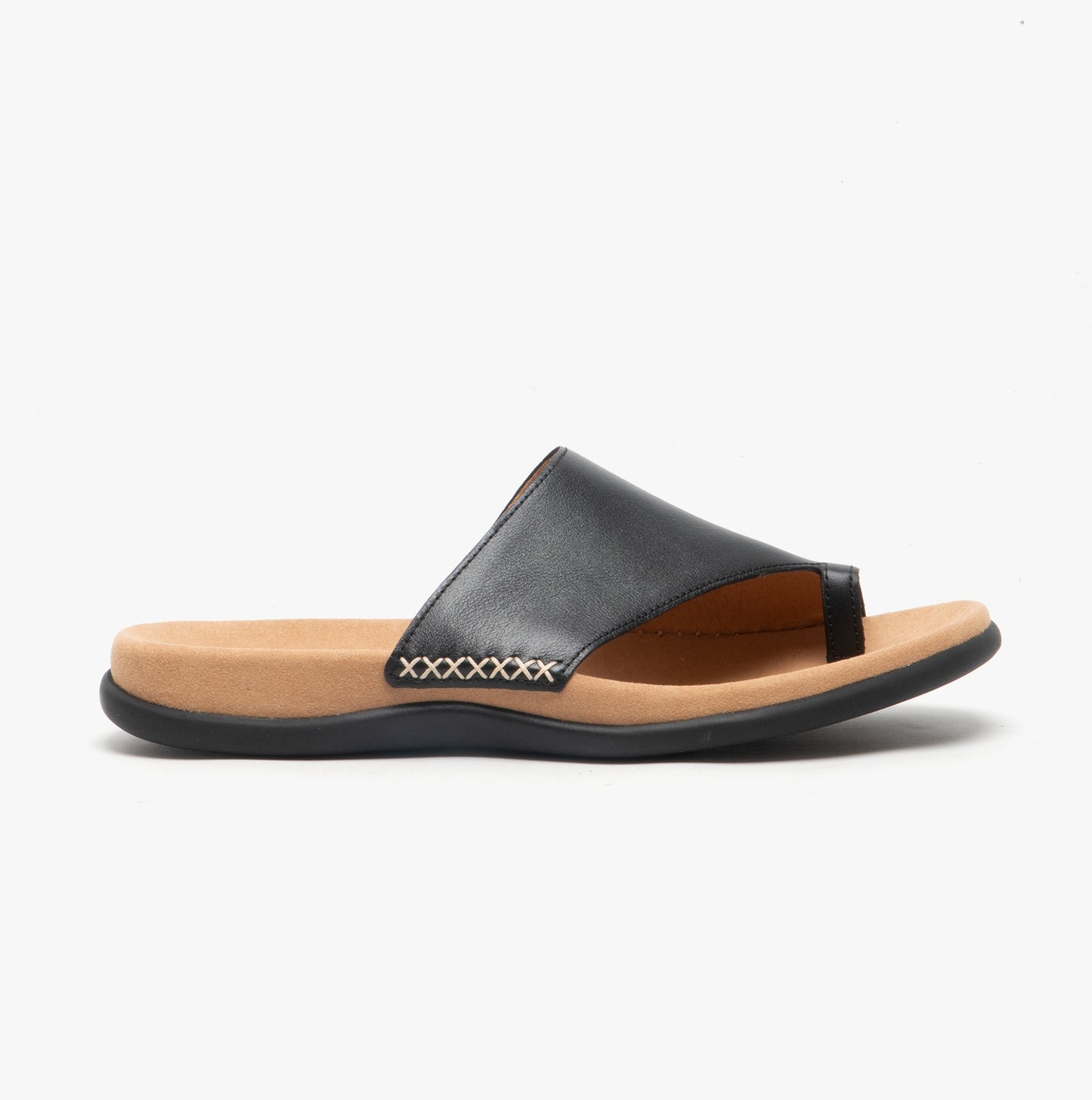 LANZAROTE Womens Leather Mule Sandals Black