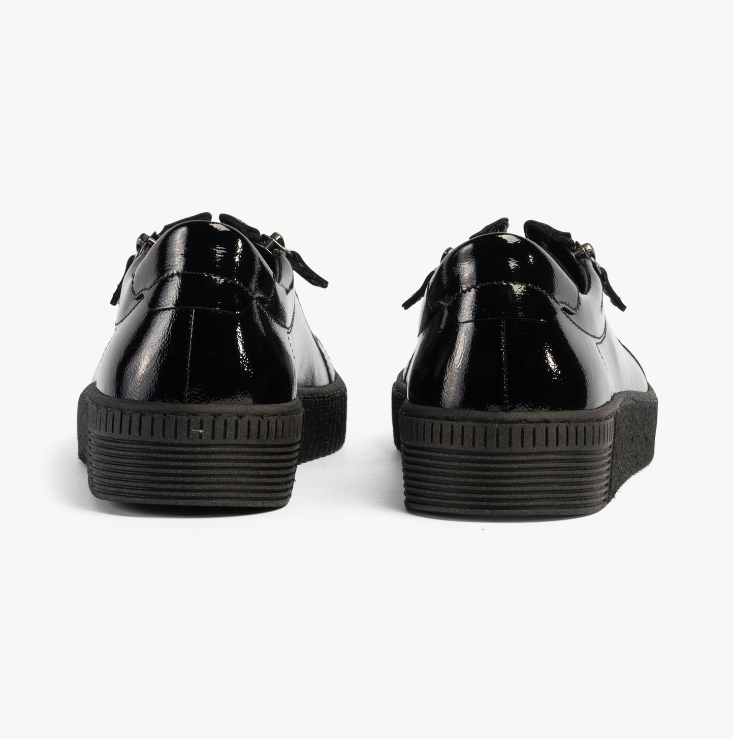 WISDOM Womens Trainers Black Patent
