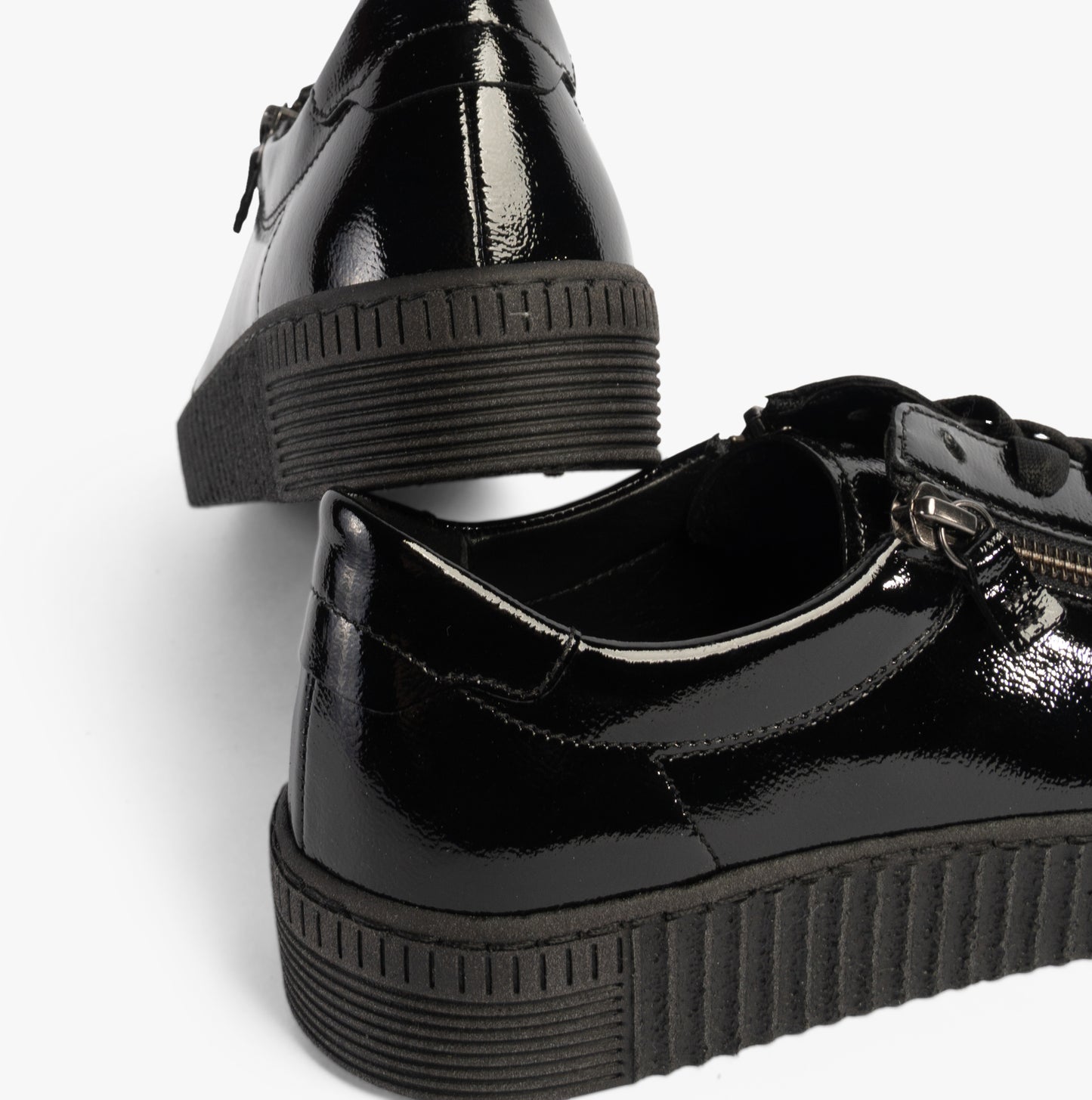 WISDOM Womens Trainers Black Patent