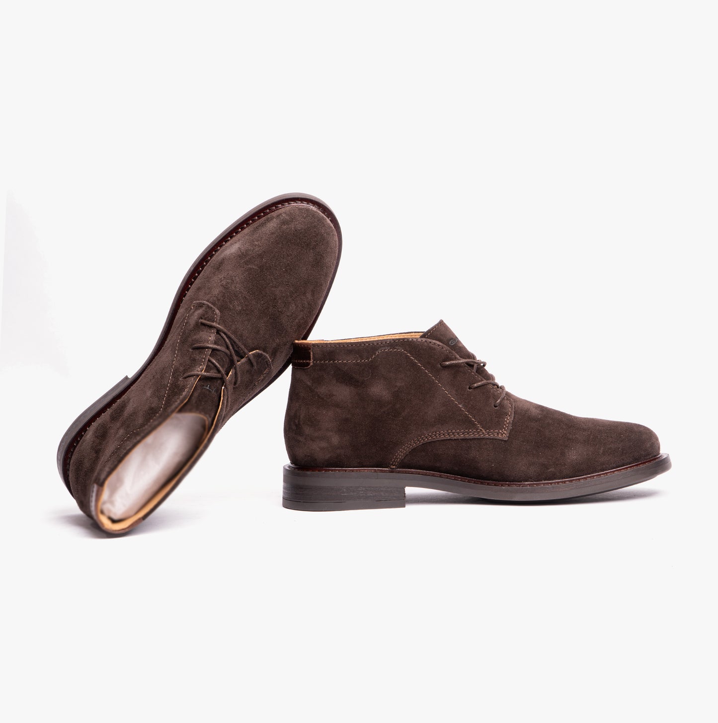 ST FAIRKON Mens Chukka Boots Dark Brown