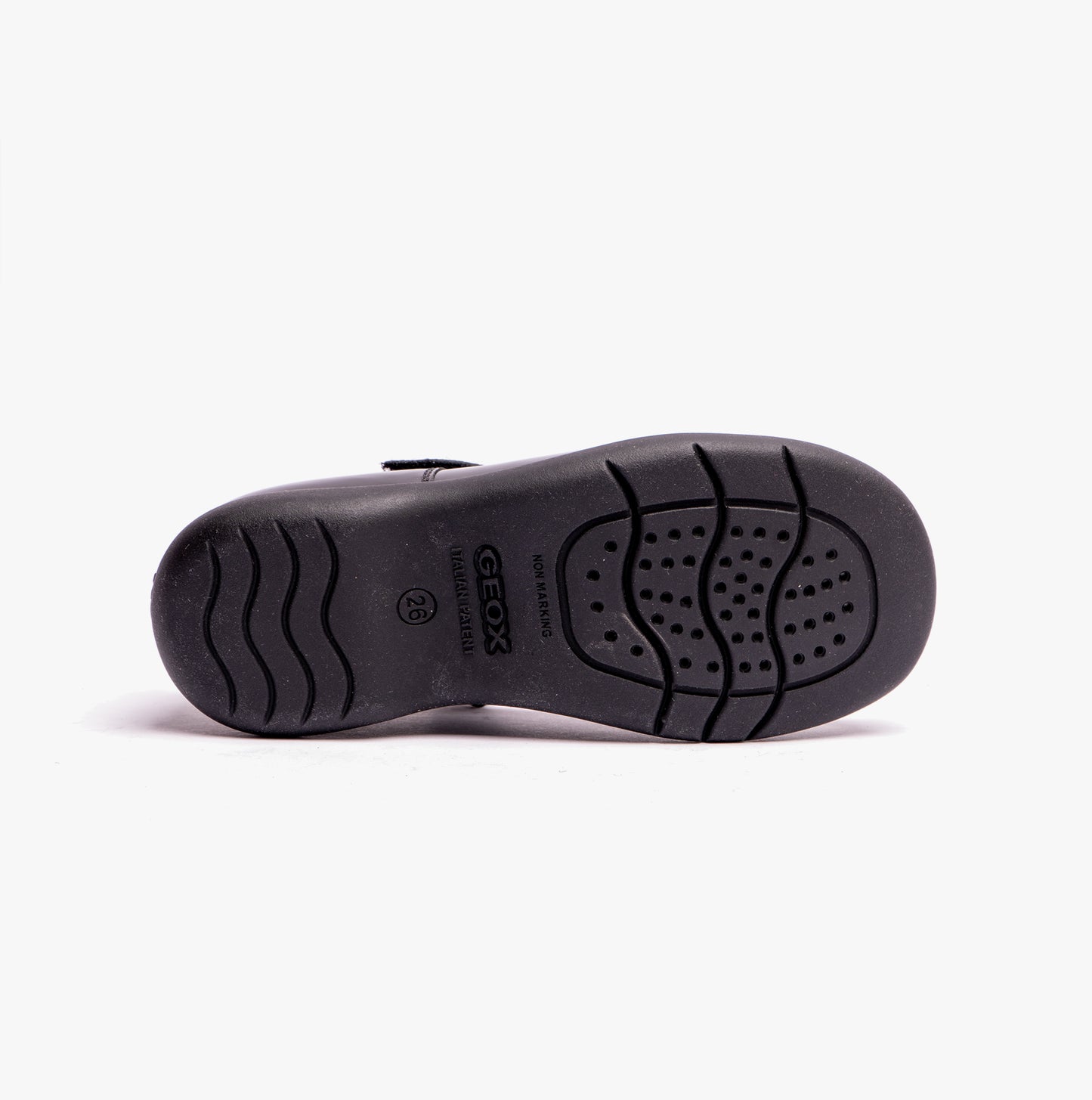 NAIMARA G A Girls Leather Touch Fasten School Shoes Patent Black
