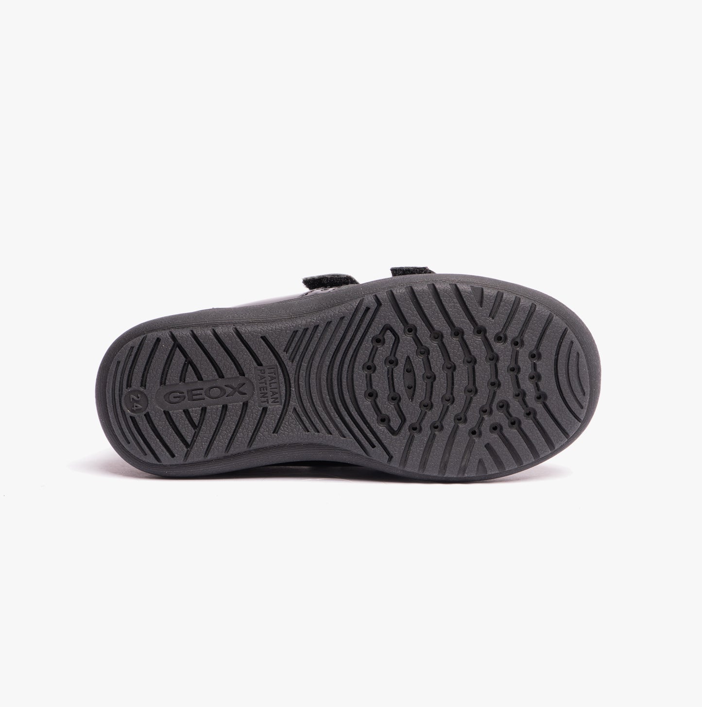 HADRIEL G G Girls Leather Touch Fasten School Shoes Patent Black