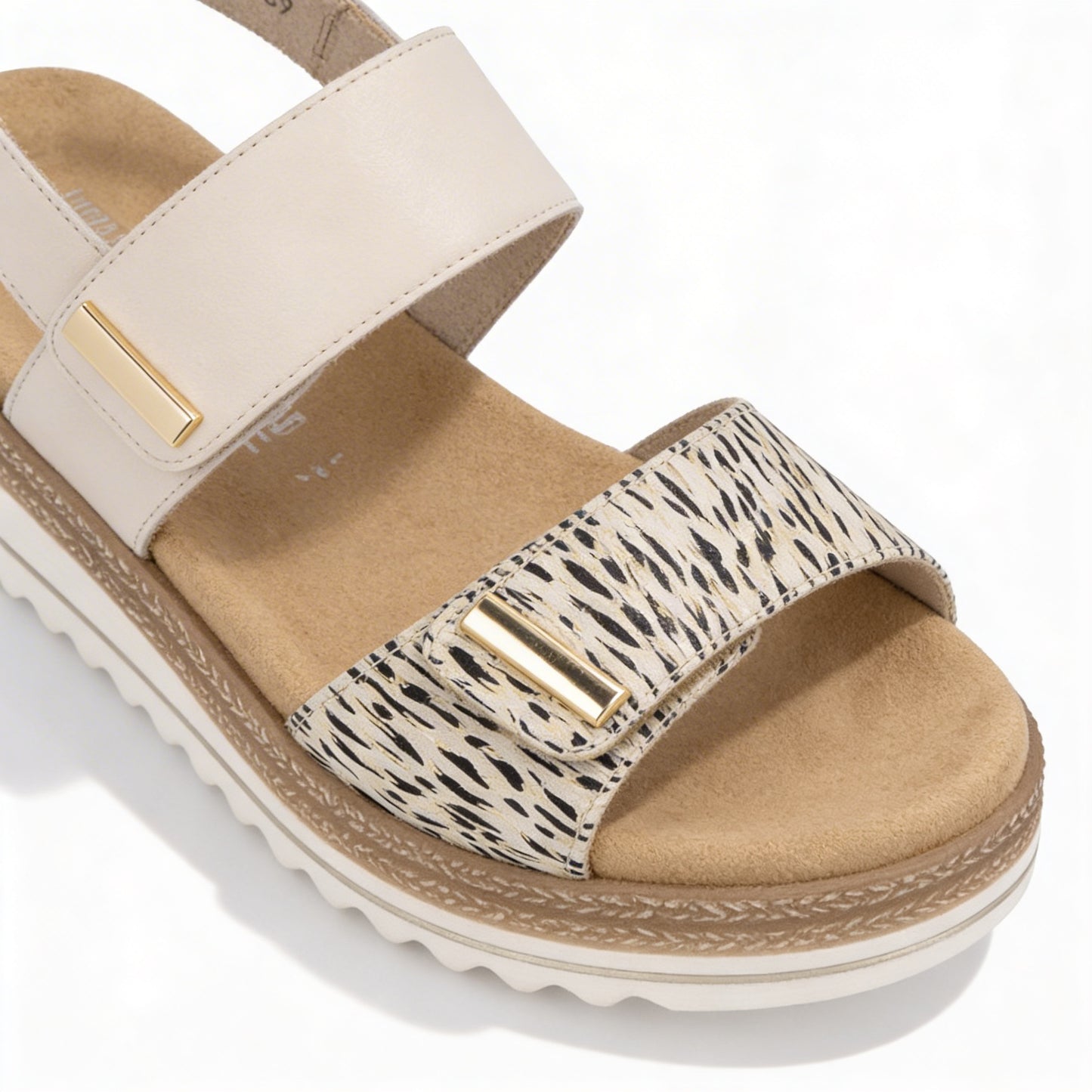 Remonte D0Q59 Womens Slingback Sandals Beige/Gold