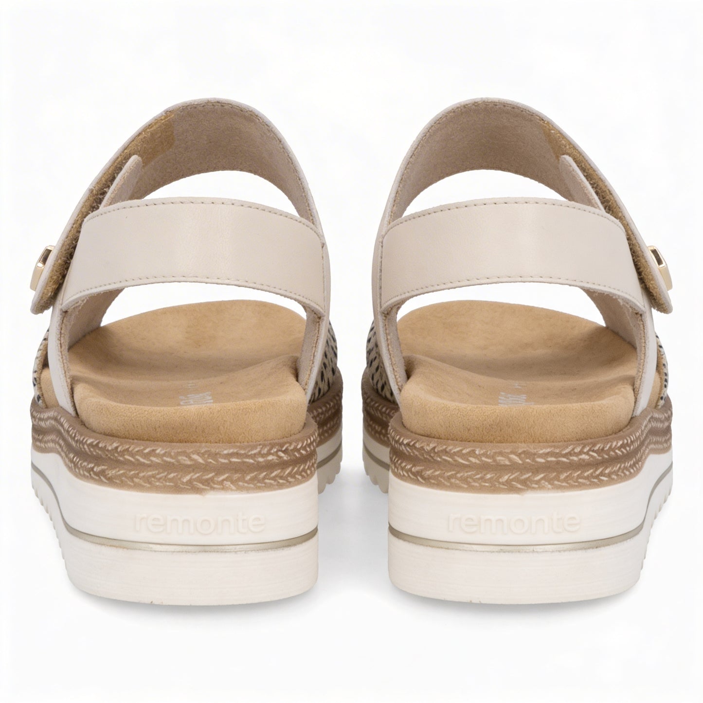 Remonte D0Q59 Womens Slingback Sandals Beige/Gold