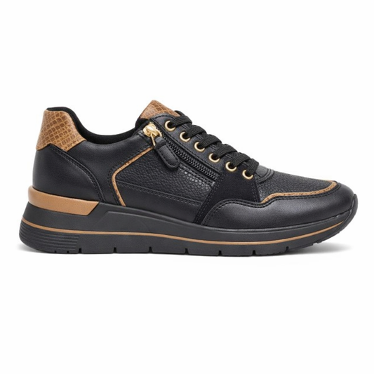 Cipriata CLELIA Womens Casual Trainers Black/Gold