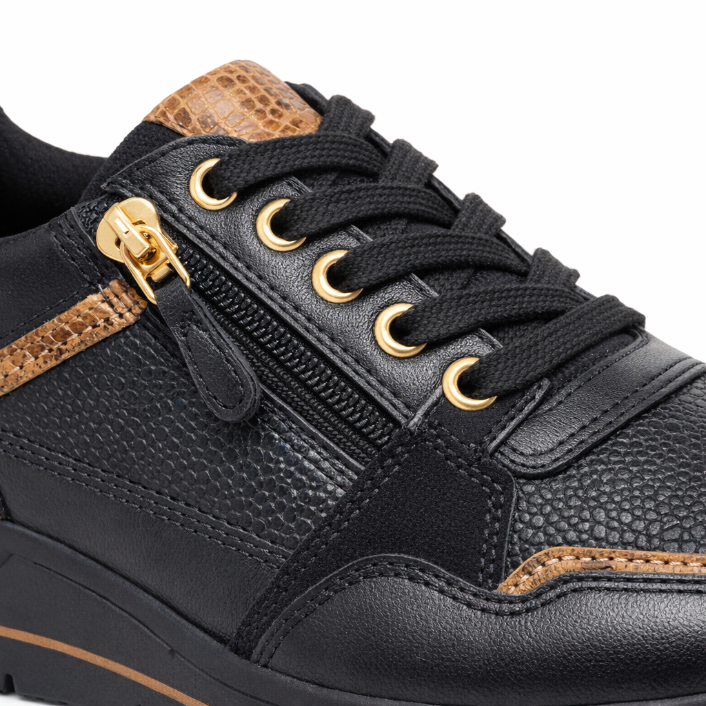 Cipriata CLELIA Womens Casual Trainers Black/Gold