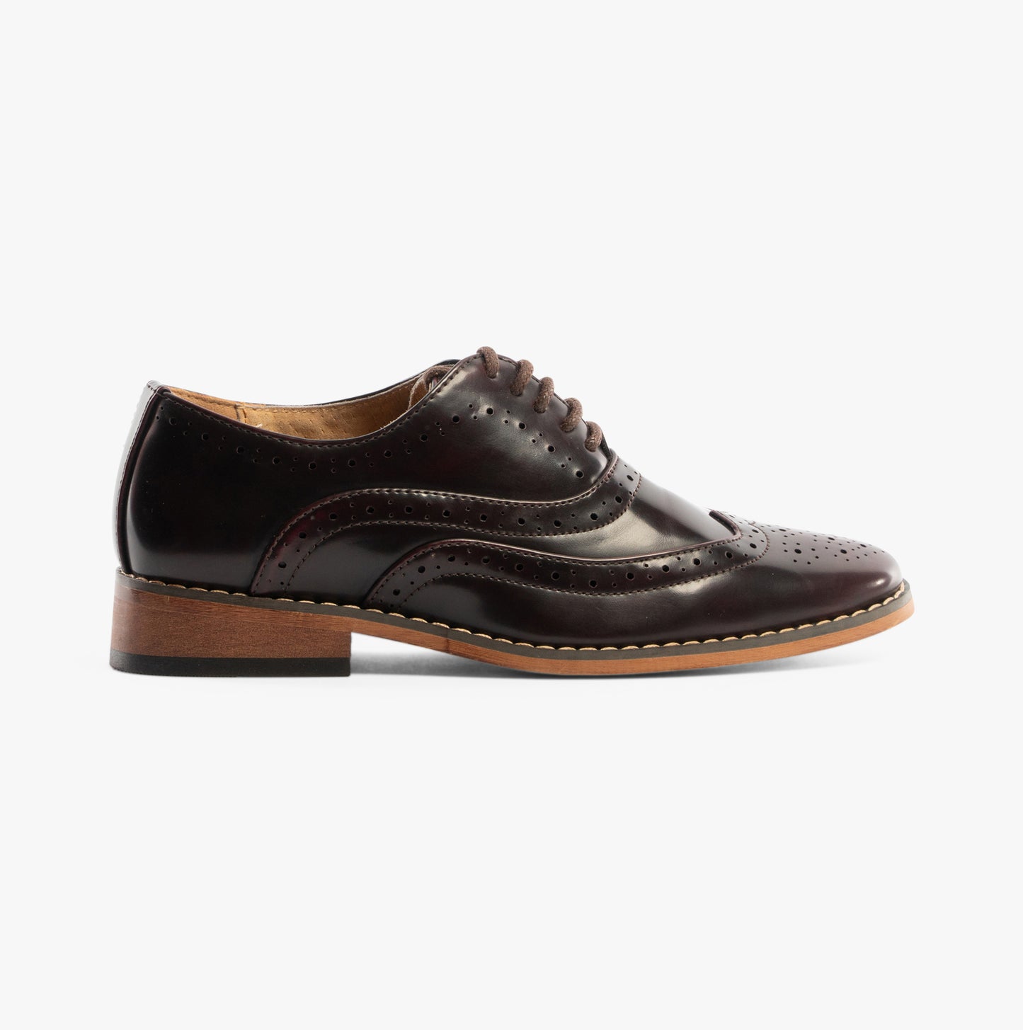 Goor MASON JNR Boys Wingtip Brogues Oxblood