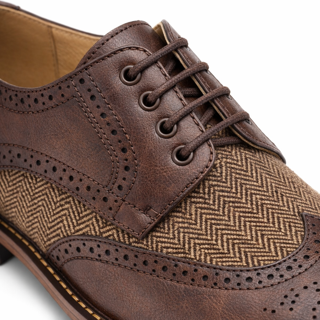 Goor M410 Mens Brogue Shoes Dark Brown