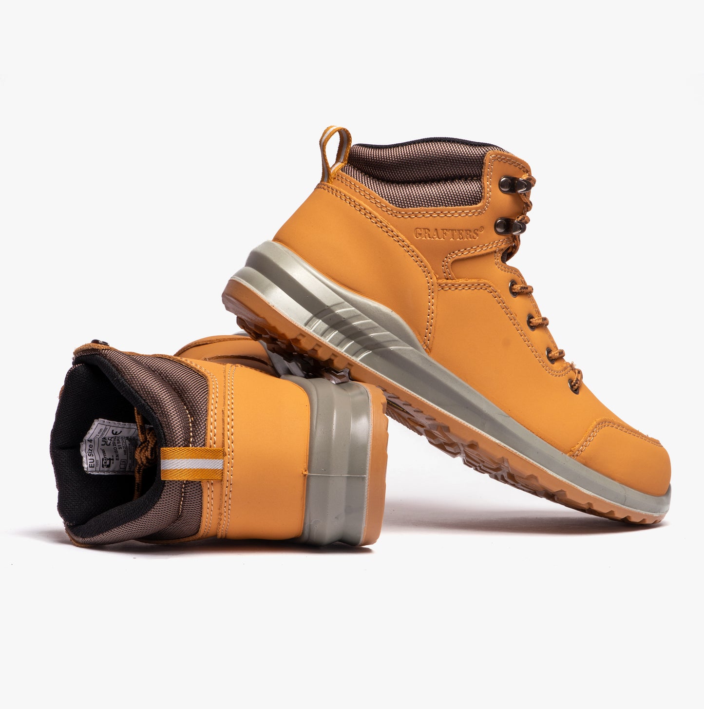 Grafters M513N Unisex Nubuck Steel Toe Boots Honey