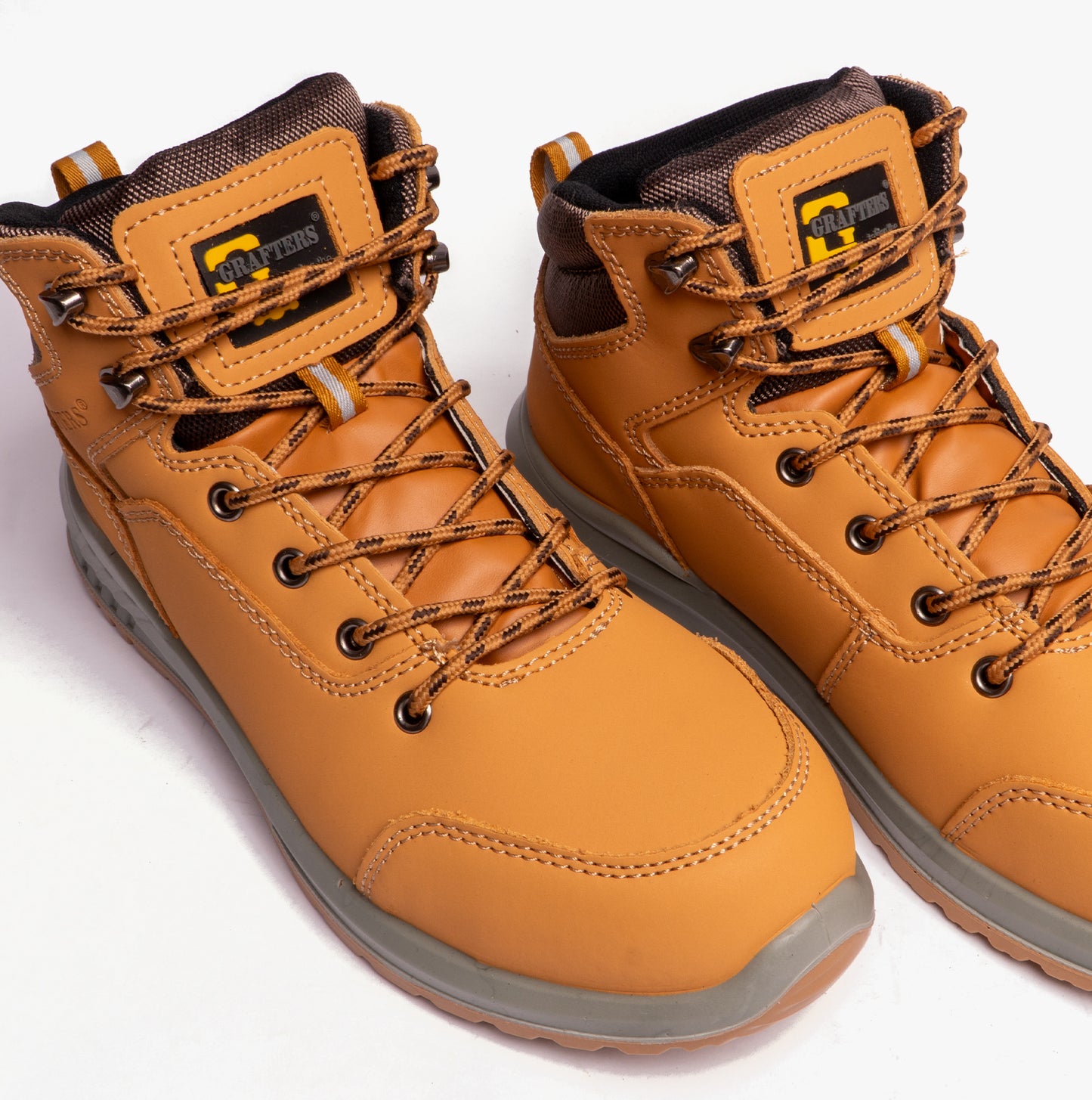 Grafters M513N Unisex Nubuck Steel Toe Boots Honey