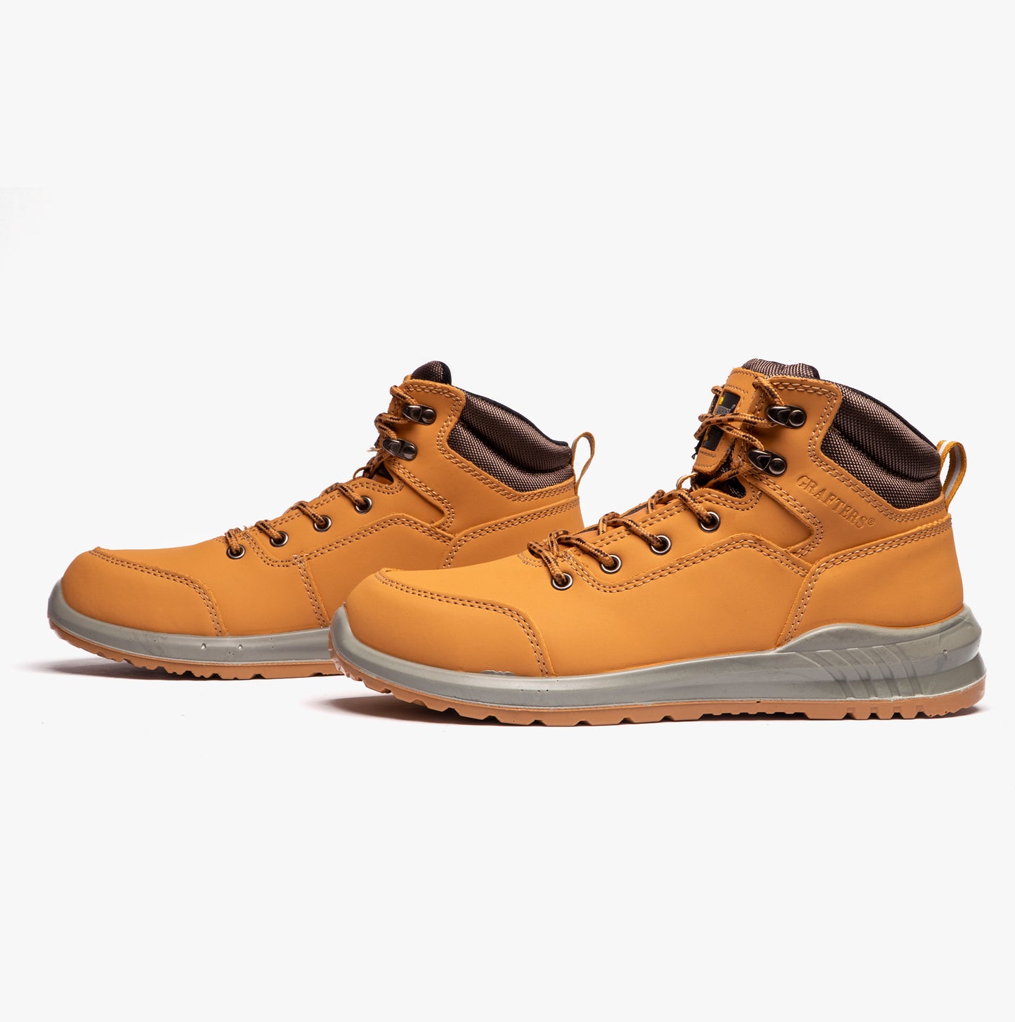 Grafters M513N Unisex Nubuck Steel Toe Boots Honey