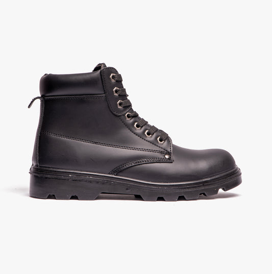 Grafters M569A Unisex Leather Safety Boots Black