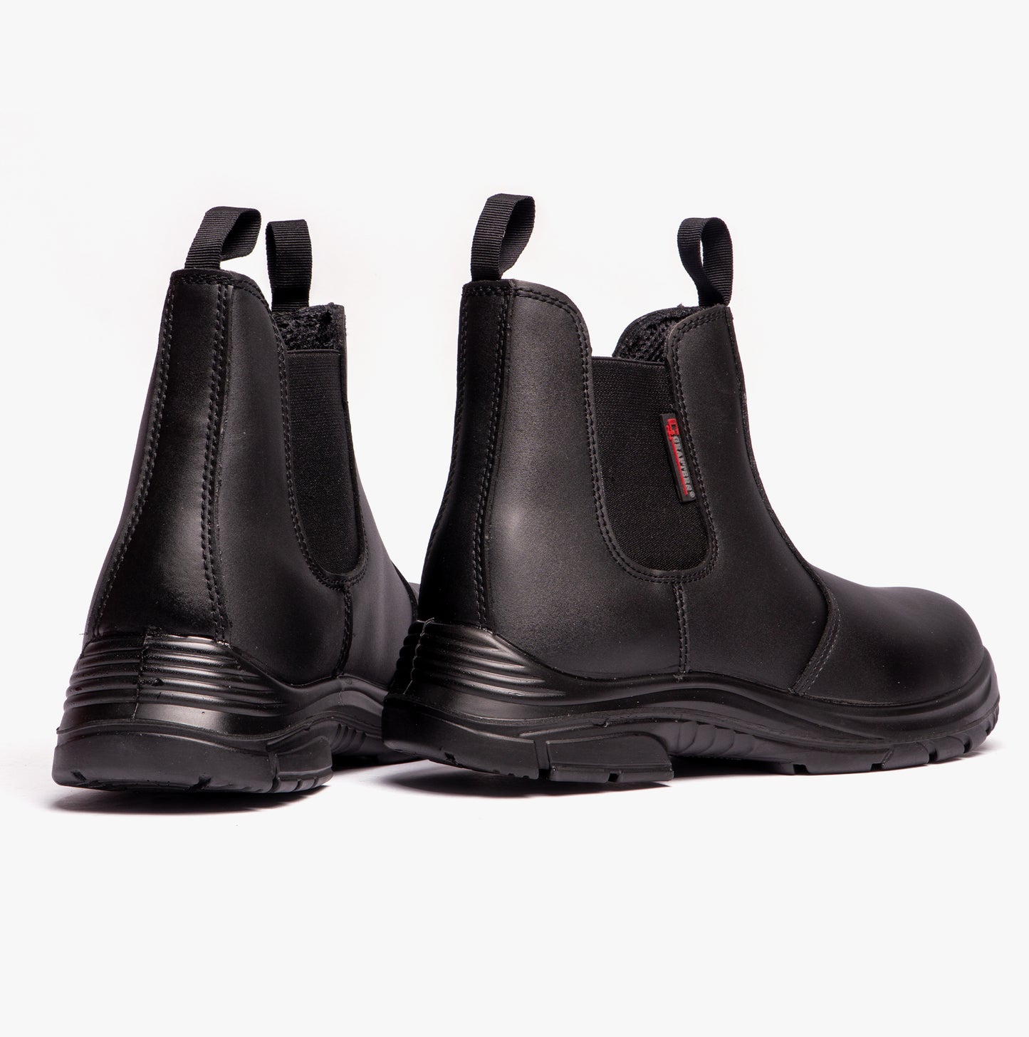 Grafters M9502A Mens Leather Super Wide Dealer Safety Boots Black