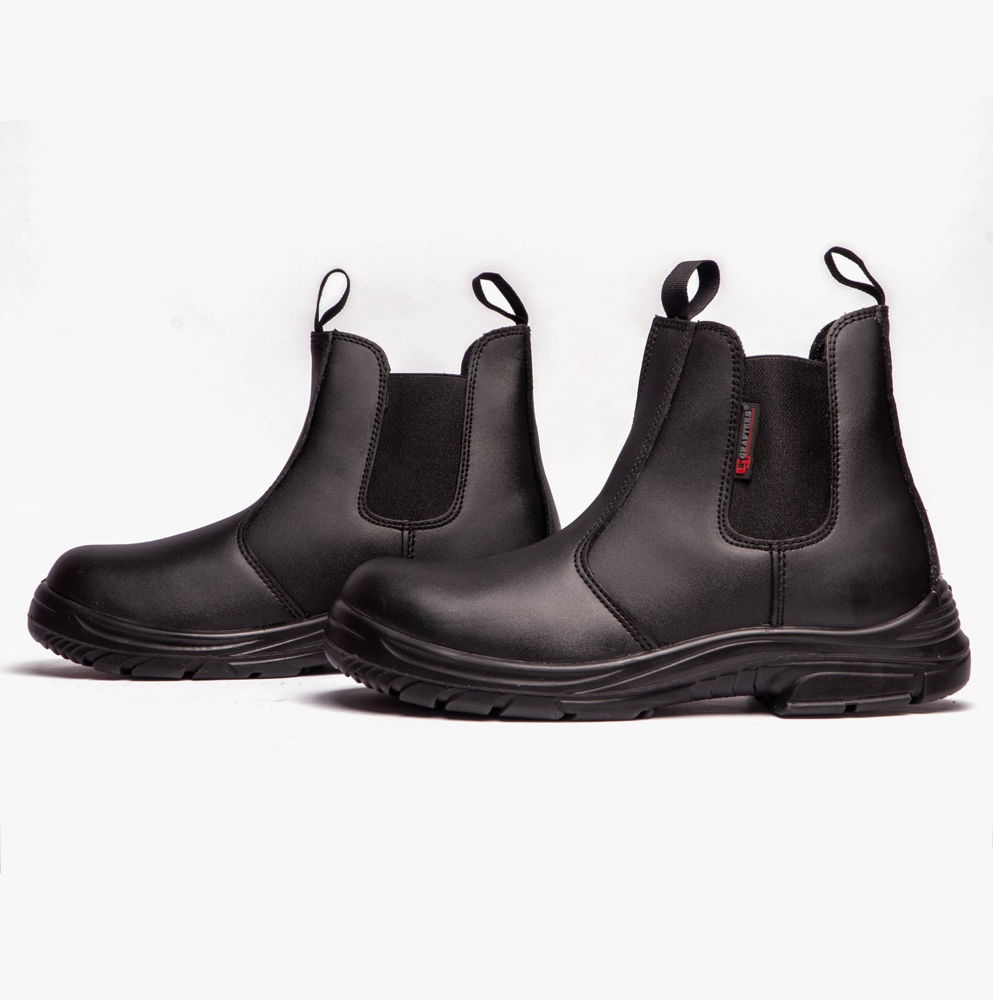 Grafters M9502A Mens Leather Super Wide Dealer Safety Boots Black