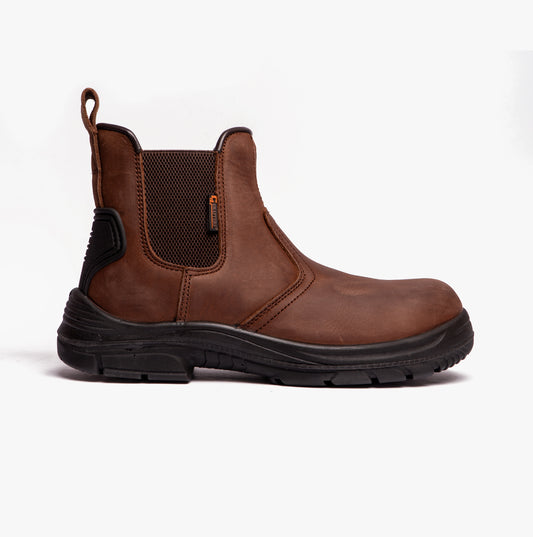 Grafters M9509B Mens Super Wide Dealer Safety Boots Brown
