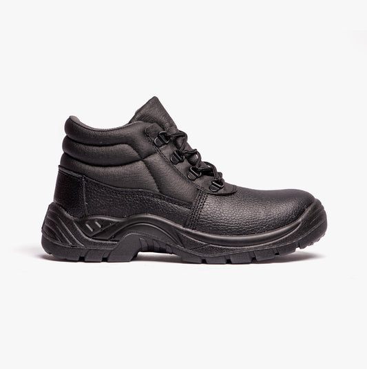 Grafters M9535PA Unisex Leather Chukka Safety Boots Black