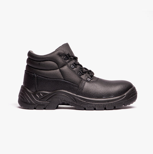 Grafters M9536A Unisex Leather Chukka Safety Boots Black