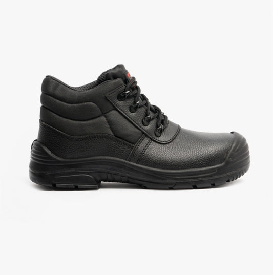 Grafters M9548A Mens Leather Super Wide Chukka Safety Boots Black
