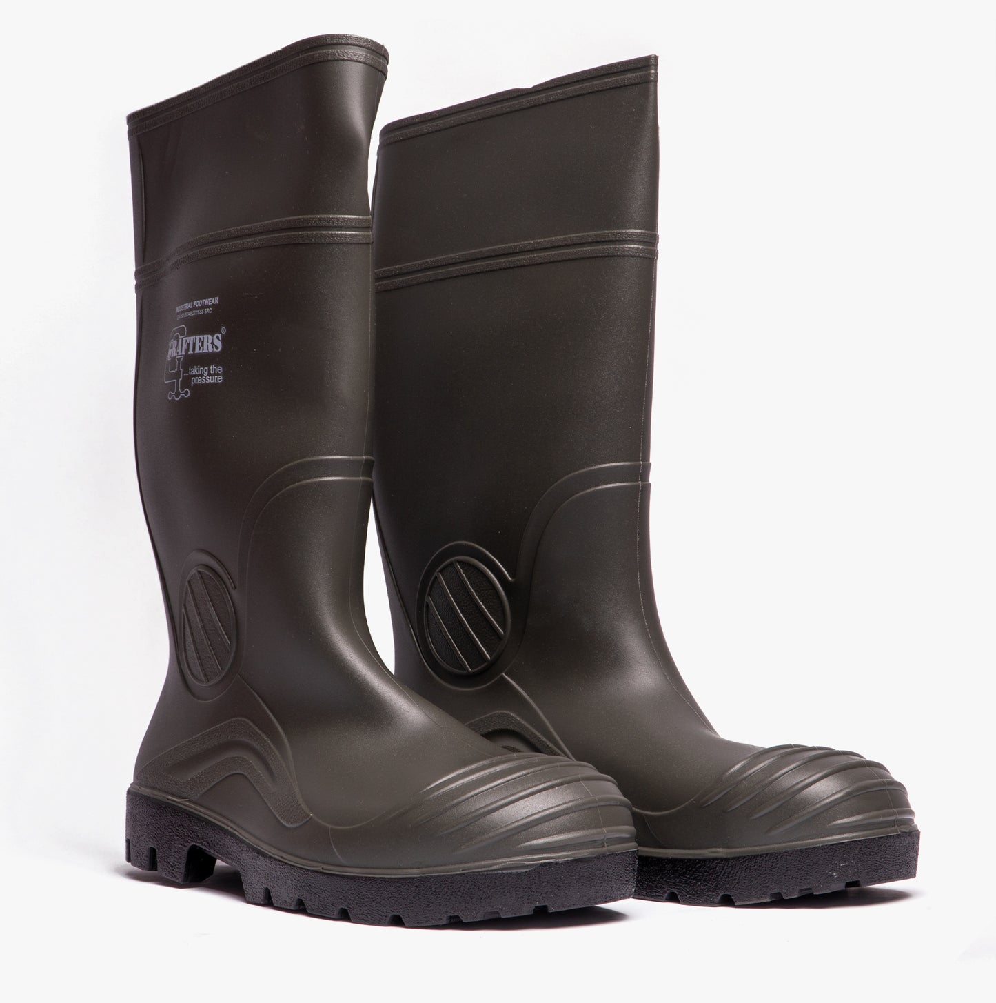 Grafters W408E Mens Wellington Safety Boots Green