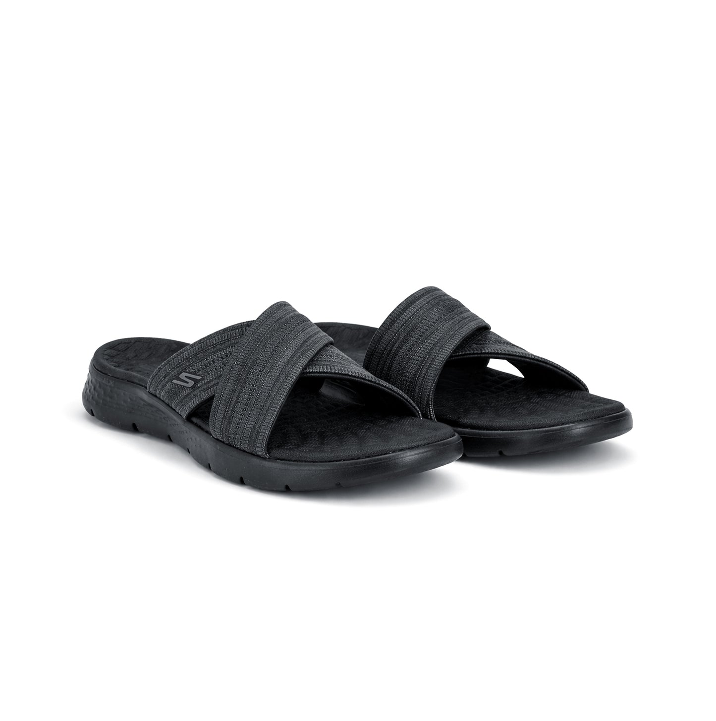 Skechers GO WALK FLEX SANDAL - IMPRESS Womens Sliders Black/Grey