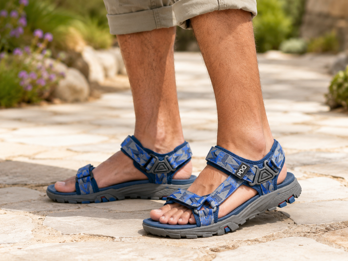 PDQ TRENT Mens Hiking & Trail Sandals Navy/Grey