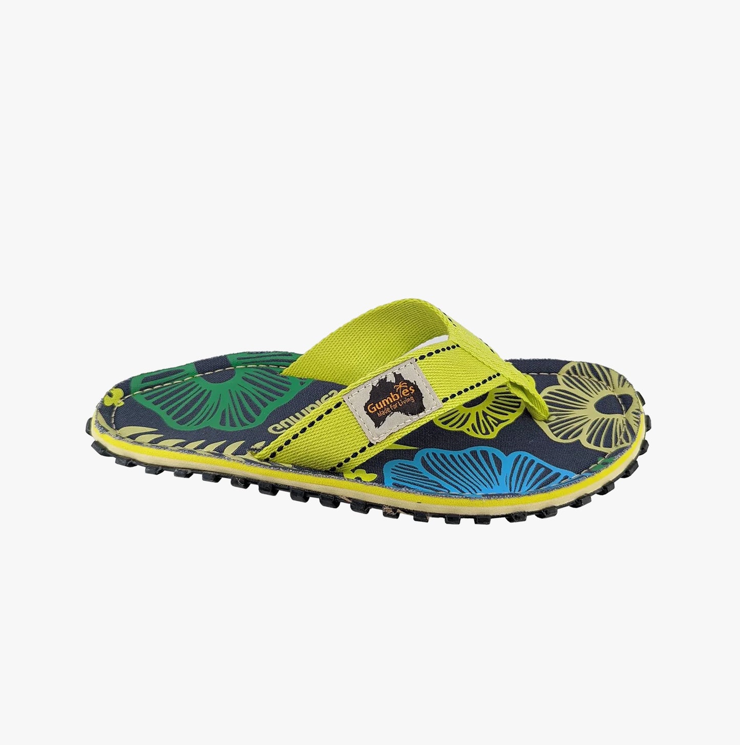 Gumbies ISLANDER Womens Recycled Flip-Flops Pistachio Flowers