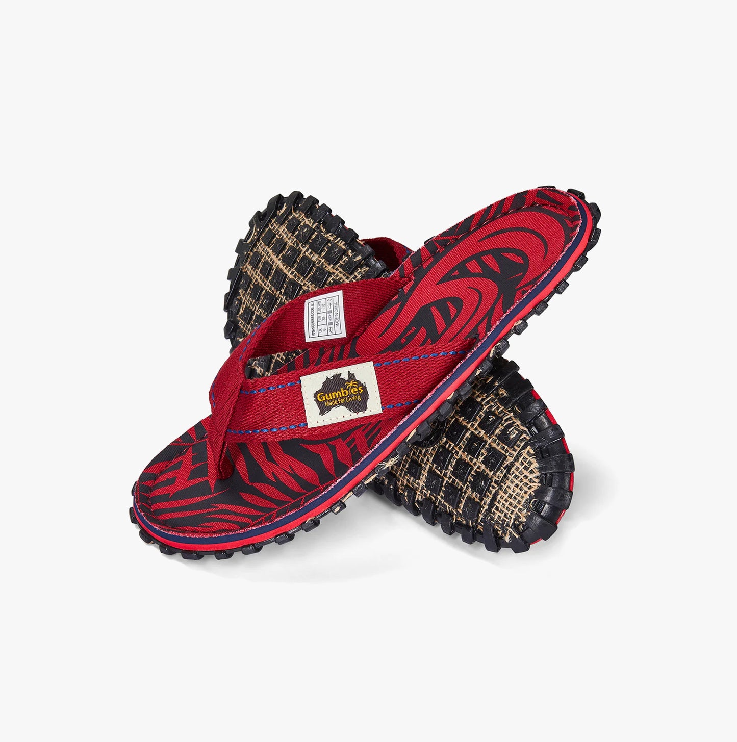 Gumbies Islander Unisex Flip-Flops Red