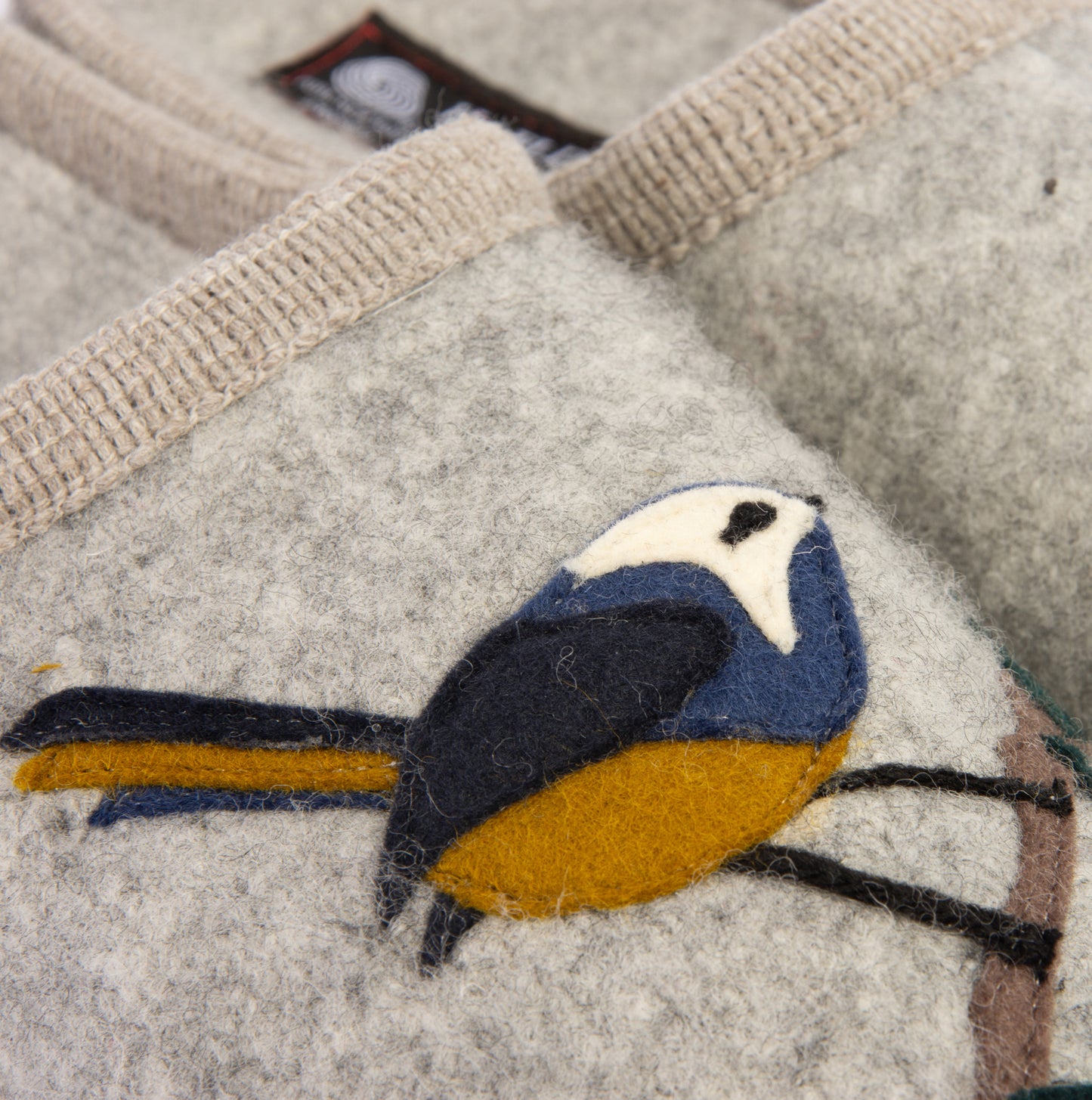 Haflinger SONGBIRD Womens Slippers Mottled Stone Grey