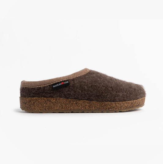 Haflinger PANDA Womens Felt Clogs Brown