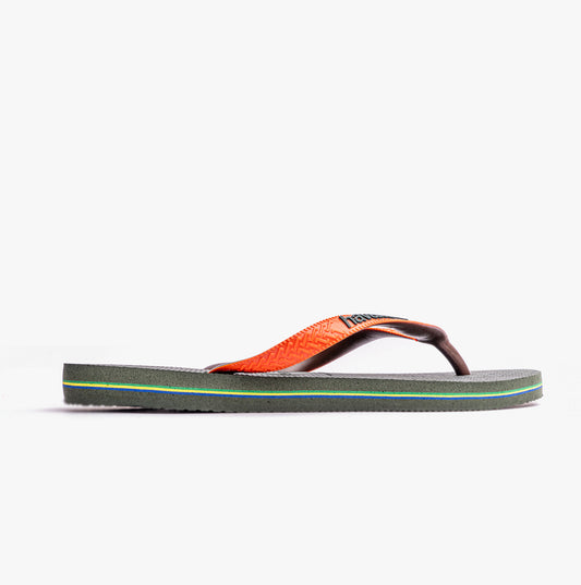 Havaianas BRASIL MIX Womens Sandals Olive Green/Sunset Orange