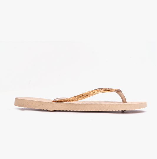 Havaianas SLIM GLITTER II Womens Flip-Flop Sandals Sand/Golden Light Metallic