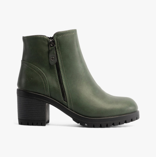 Heavenly Feet LARKIN Womens Ankle Zip Boots Forest