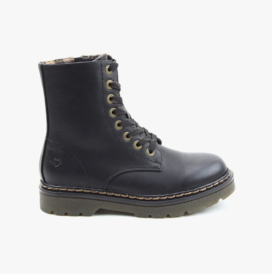 Heavenly Feet JUSTINA2 Womens Combat Boots Black
