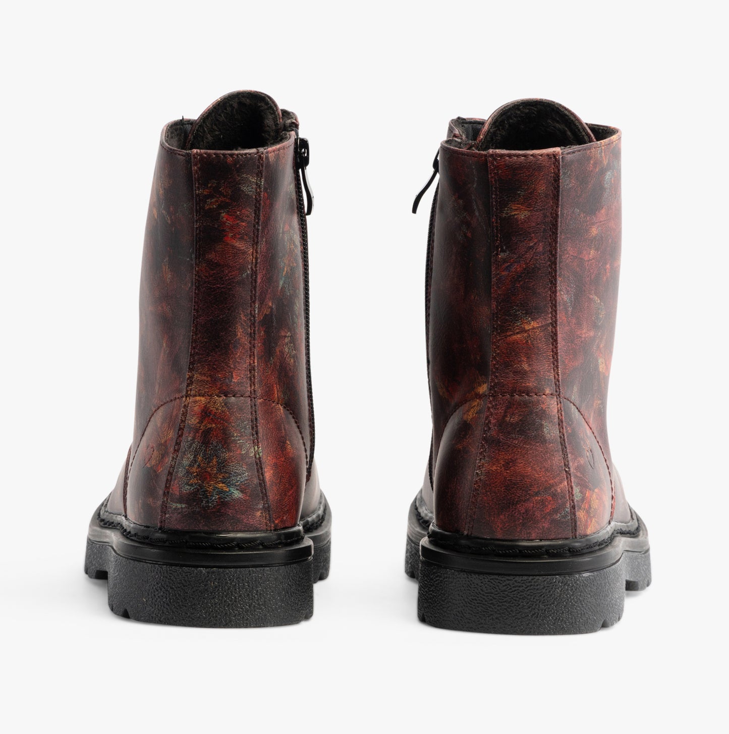 Heavenly Feet JUSTINA2 WOODLAND PRINT Womens Lace Up Boots Bark