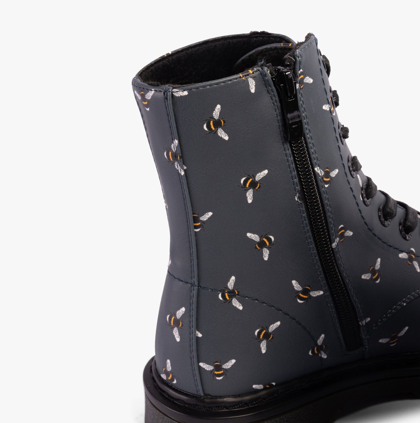 Heavenly Feet JUSTINA2 NEW BEE PRINT Womens Lace Up Boots Ocean