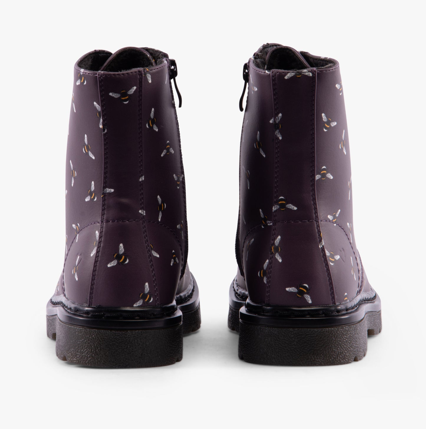 Heavenly Feet JUSTINA2 NEW BEE PRINT Womens Lace Up Boots Purple