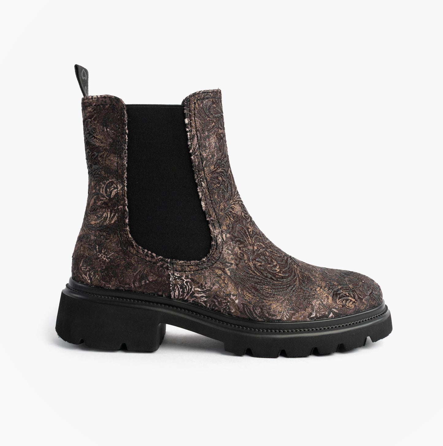 Heavenly Feet BRKVLR ZETA MEADOW VELOUR Womens Chelsea Boots Bark Velour