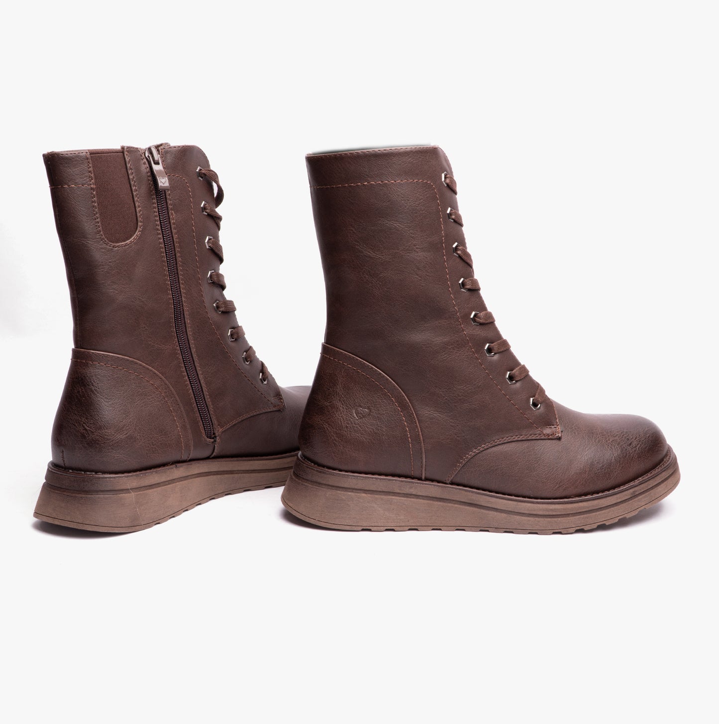Heavenly Feet MARTINA4 Womens Combat Boots Chocolate