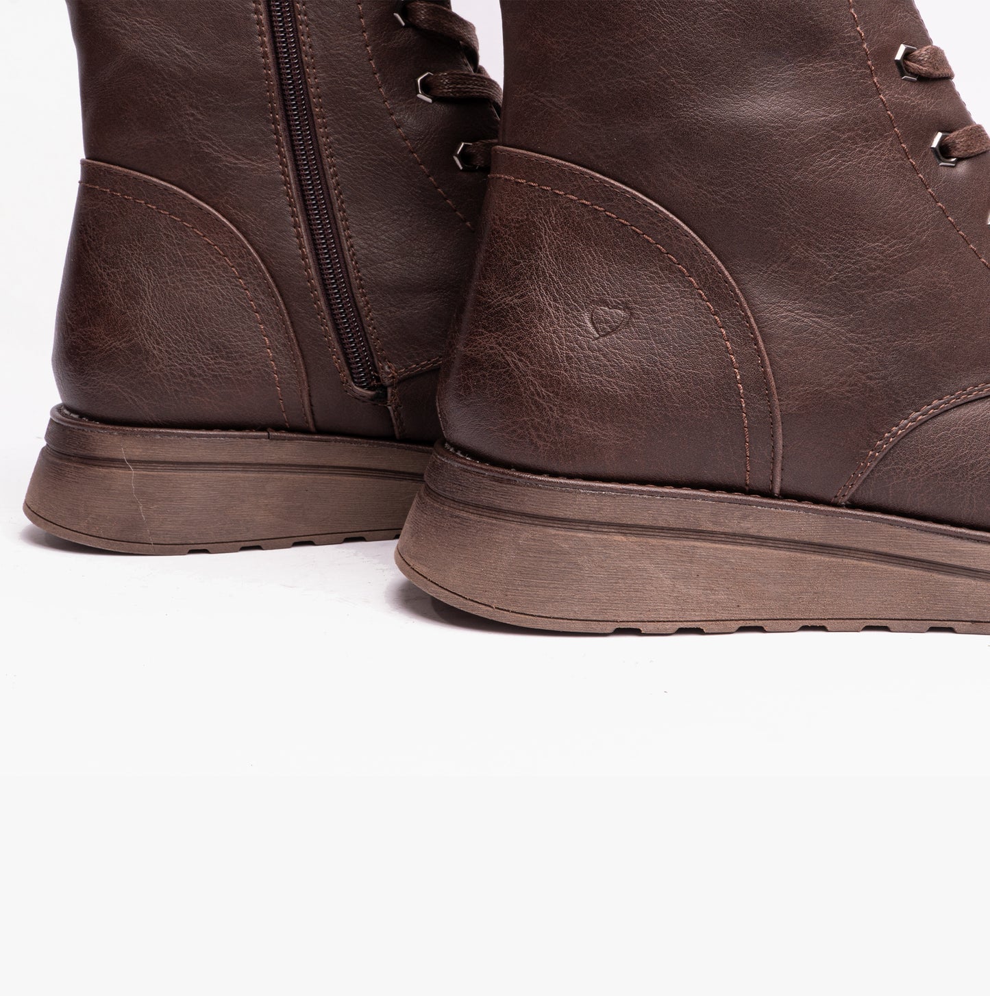 Heavenly Feet MARTINA4 Womens Combat Boots Chocolate